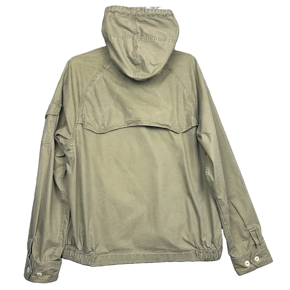 Polo Ralph Lauren Utility Jacket Mens Large Army Green Hooded Full Zip Pony Logo